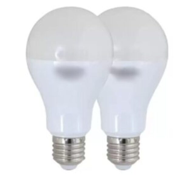 A pair of 20W A68 SAFETY warm light bulbs