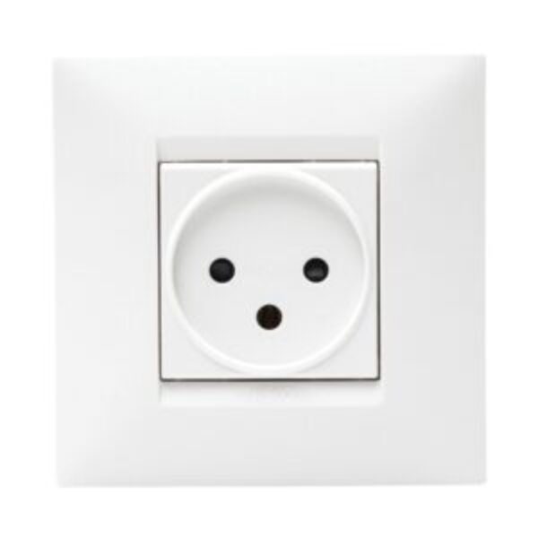 White BE case, power socket for a round box