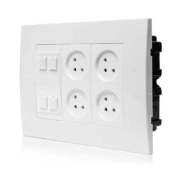 HOME & OFFICE position under the plaster 6 module, 4 sockets and keystone adapter