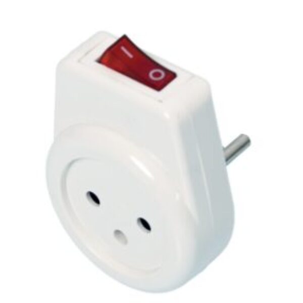 Socket to Israeli plug adapter with circuit breaker