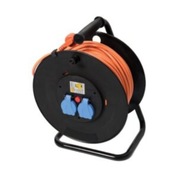 Professional extension drum 50 meters including 2 Israeli sockets and a circuit breaker