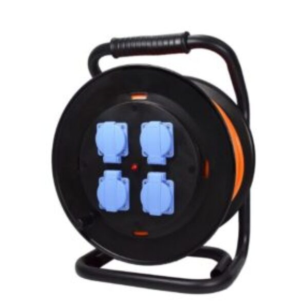 Industrial extension drum 25 meters (PVC) includes 4 protected Israeli sockets, and a molded Israeli plug