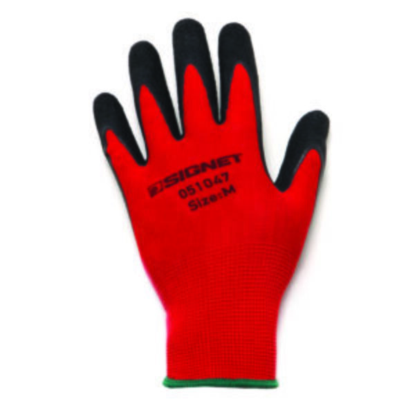 SIGNET M red foam latex work gloves