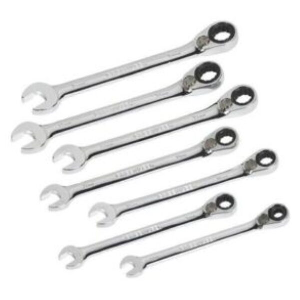 Ratchet ring set 45 degrees with left/right adjustment 7 keys 7-15mm